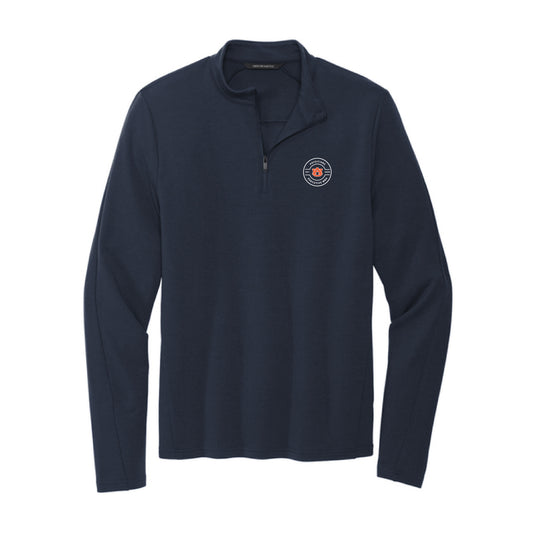 The PEMBA Circle | Adult Embroidered Navy 1/4-Zip Pullover