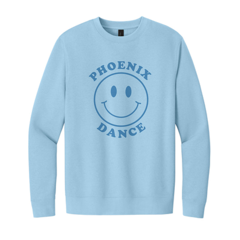 The Phoenix Dance Smiley | Ice Blue	Crewneck