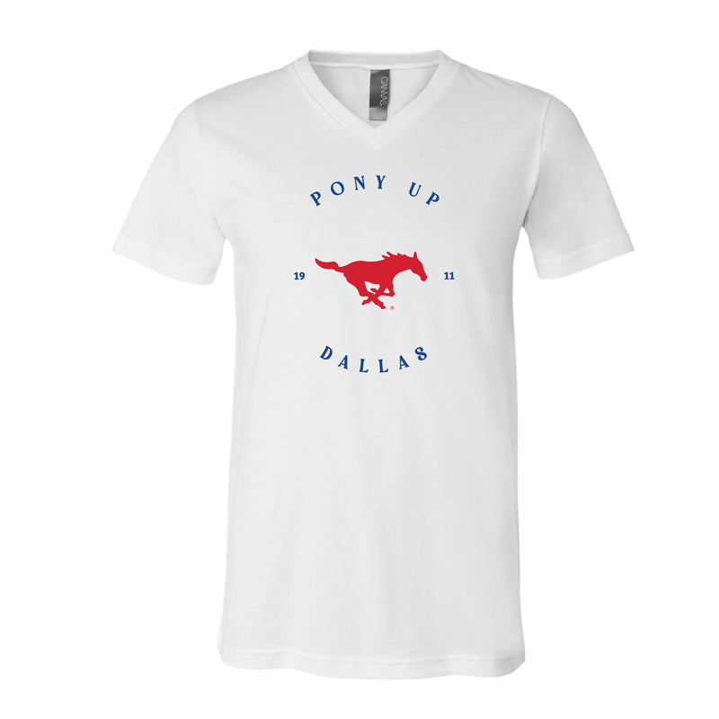 The Pony Up Dallas | White V-Neck Tee