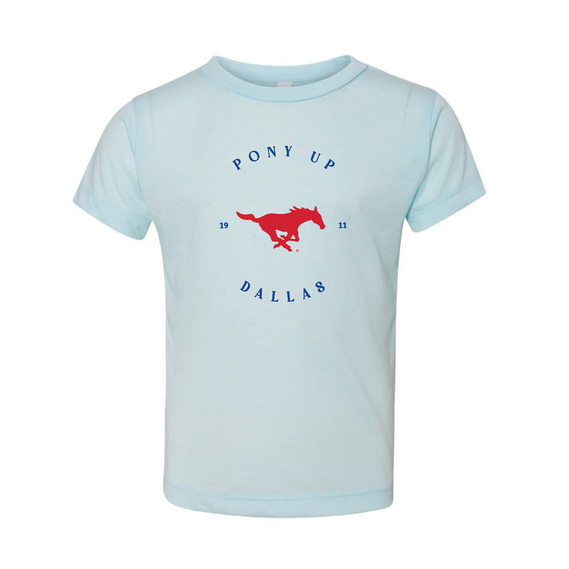 The Pony Up Dallas | Toddler Ice Blue Triblend Tee