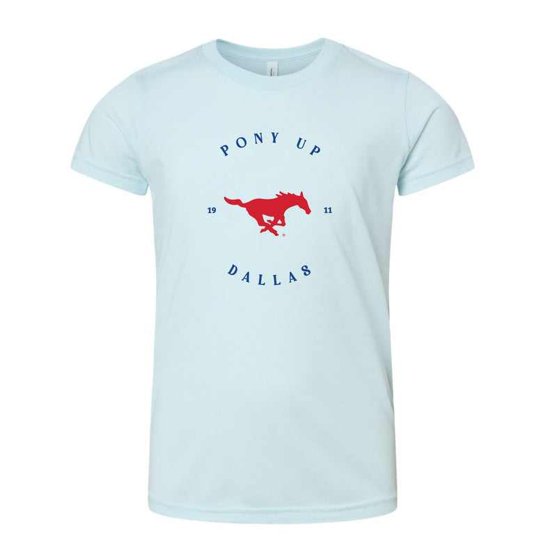 The Pony Up Dallas | Youth Ice Blue Triblend Tee