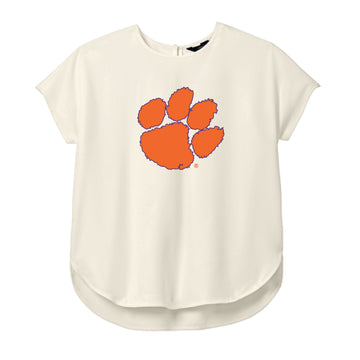 The Paw Logo | Ivory Chiffon Crepe Crew
