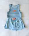 The Alli Tennis Skort War Eagle Woven Label | Youth Light Blue