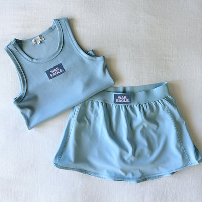 The Light Blue Alli Airy Tank | War Eagle Woven Label