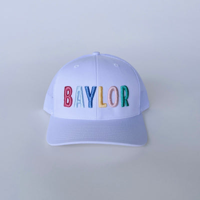 The Baylor Multicolor 3D Puff | White Richardson Trucker Cap