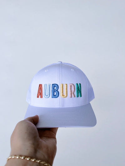 The Auburn 3D Puff | White Richardson Trucker Cap