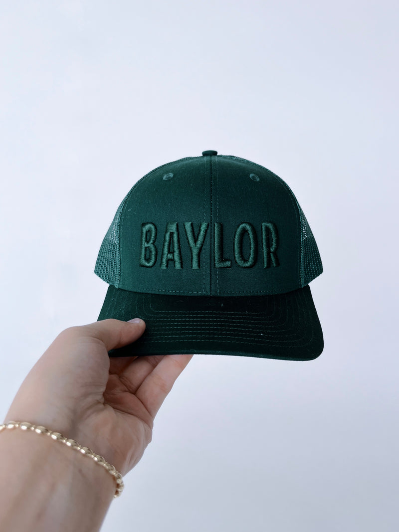 The Baylor 3D Puff | Dark Green Richardson Trucker Cap