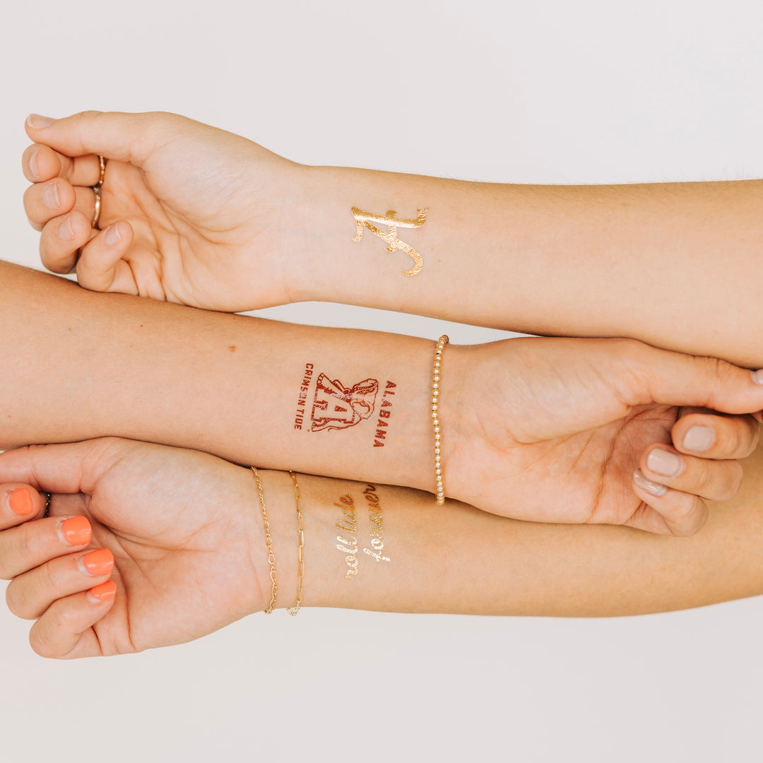 The Alabama Vintage | Temporary Face Tattoo Set – Scarlet \u0026 Gold, image size:1080x1080