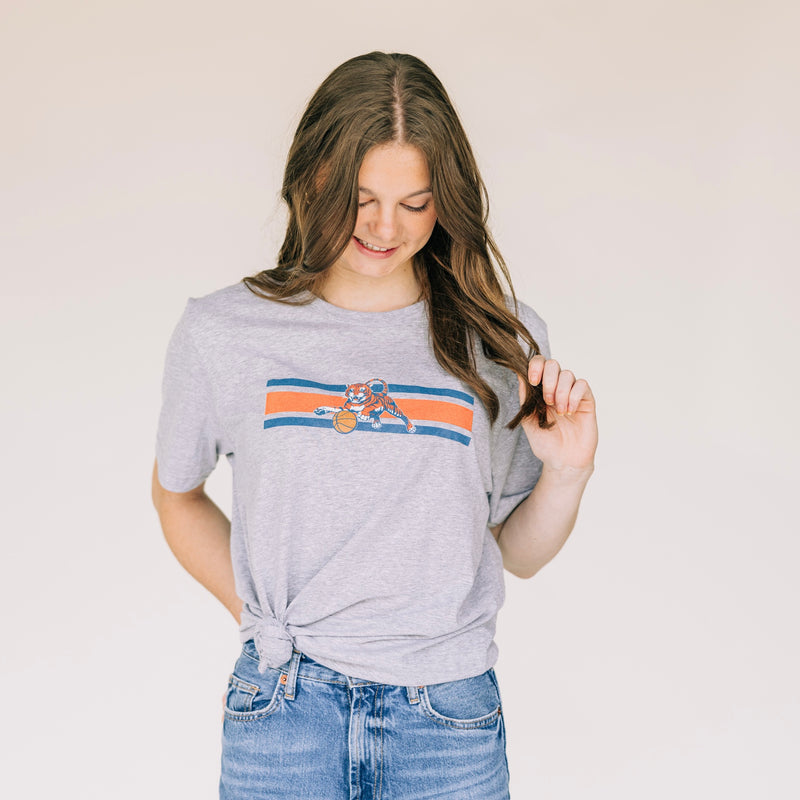 The Tiger Basketball Stripes | Athletic Heather Tee