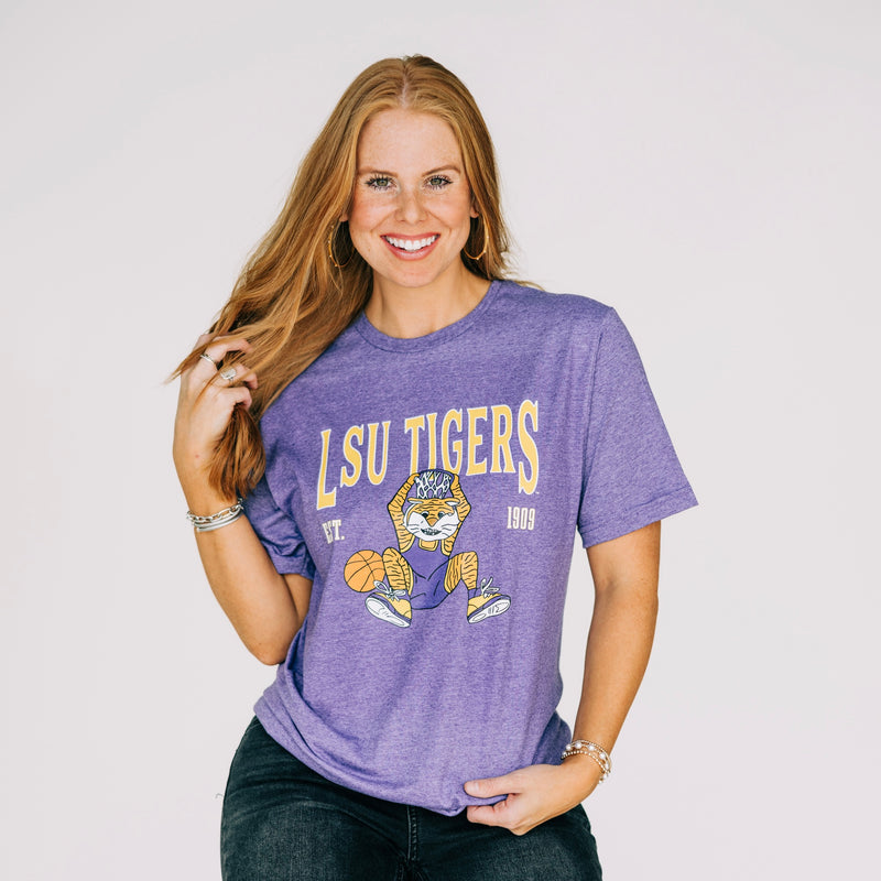 The LSU Basketball Est | Heather Purple Tee