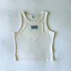 The Alli Ribbed Tank Hotty Toddy Woven Label | Bone