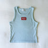The Light Blue Alli Ribbed Tank Hotty Toddy Woven Label | Light Blue