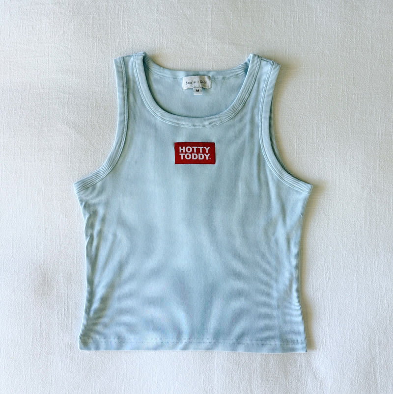 The Youth Light Blue Liz Ribbed Tank | Hotty Toddy Woven Label