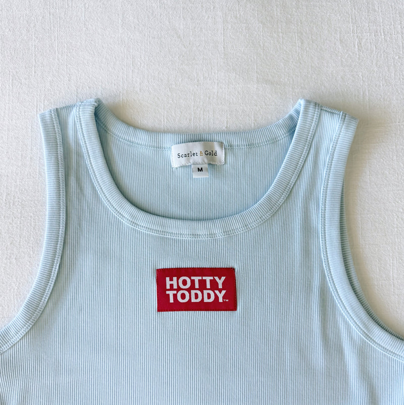 The Youth Light Blue Liz Ribbed Tank | Hotty Toddy Woven Label