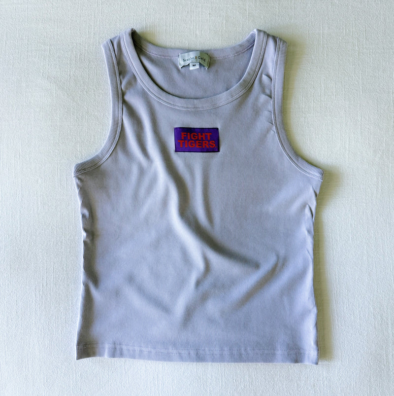 The Youth Lavender Liz Ribbed Tank | Fight Tigers Woven Label