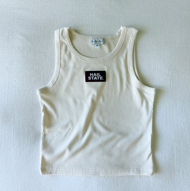 The Youth Bone Liz Ribbed Tank | Hail State Woven Label