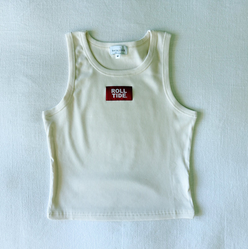 The Youth Bone Liz Ribbed Tank | Roll Tide Woven Label