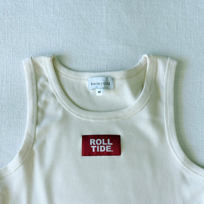 The Youth Bone Liz Ribbed Tank | Roll Tide Woven Label
