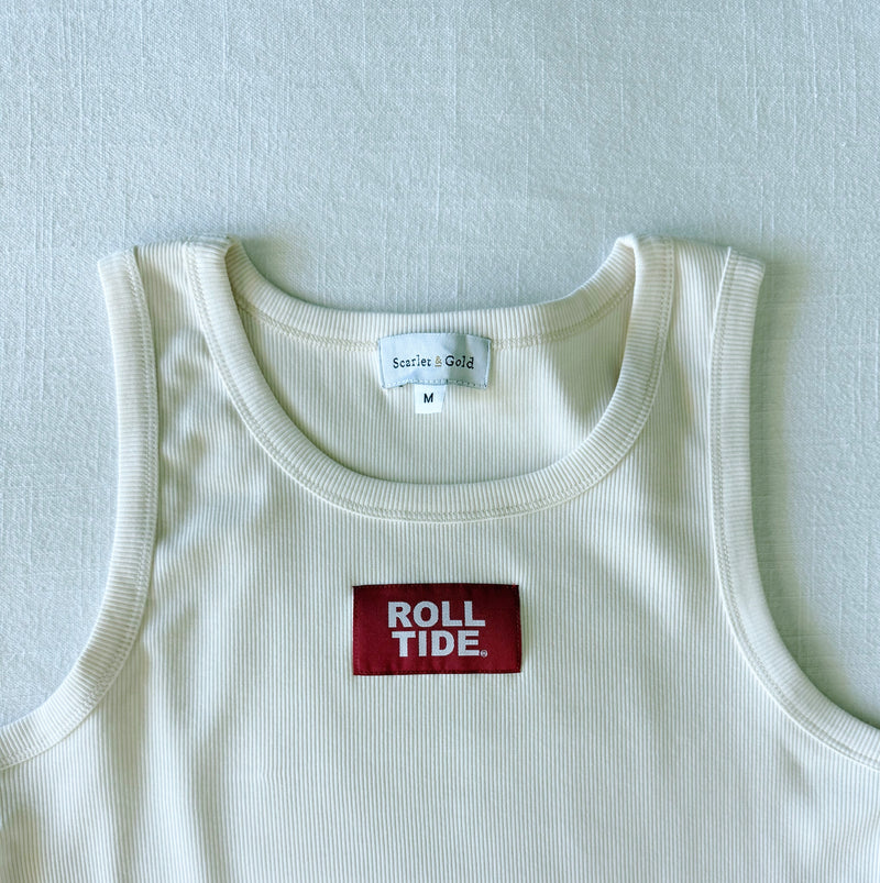 The Youth Bone Liz Ribbed Tank | Roll Tide Woven Label