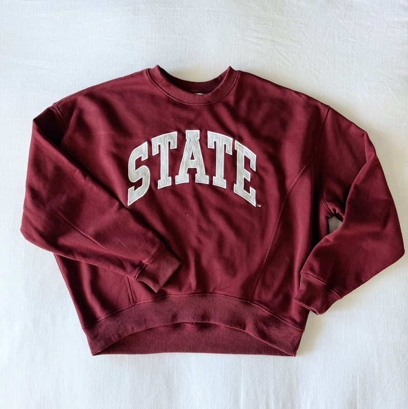 The Maroon Molly Cozy Crew | State Applique Arch