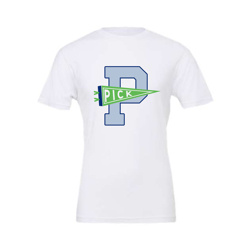 The Pick Pennant | White Tee