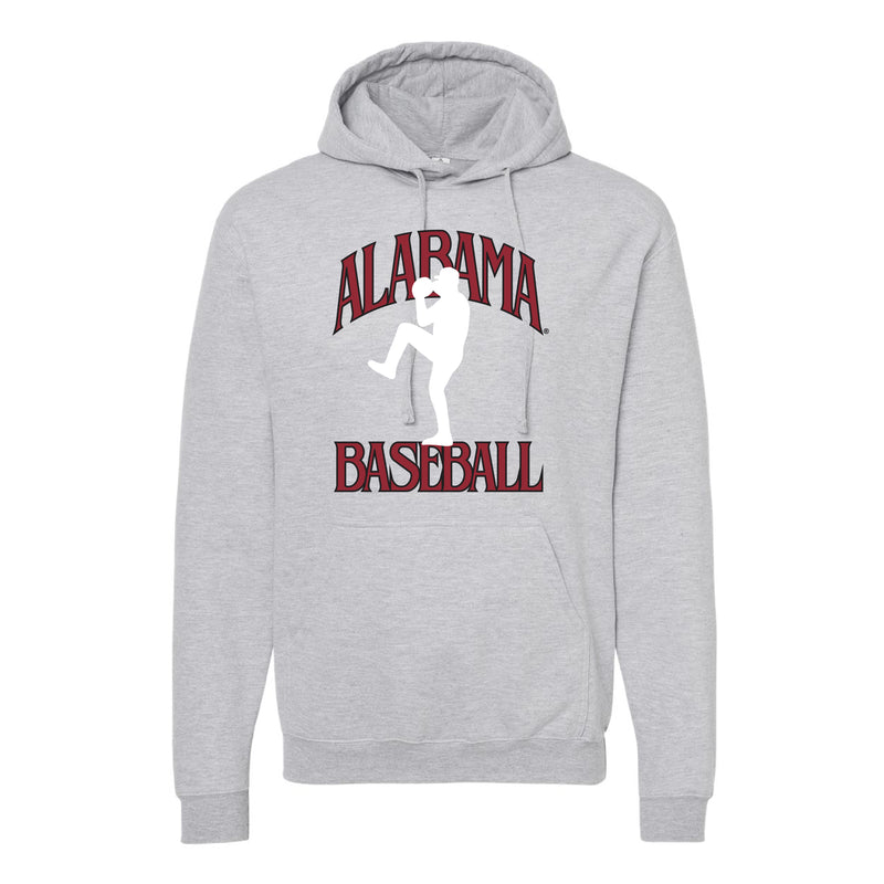 The Alabama Baseball Pitcher | Heather Grey Hooded Sweatshirt