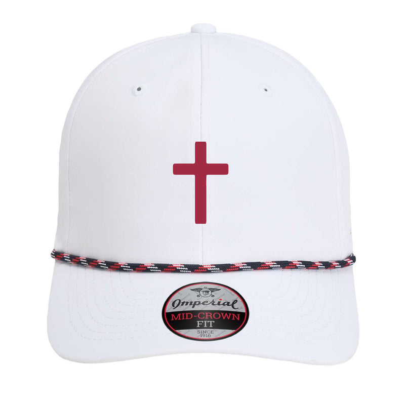 The Cross 3D Puff | Embroidered White/Navy/White/Red Wingman Cap