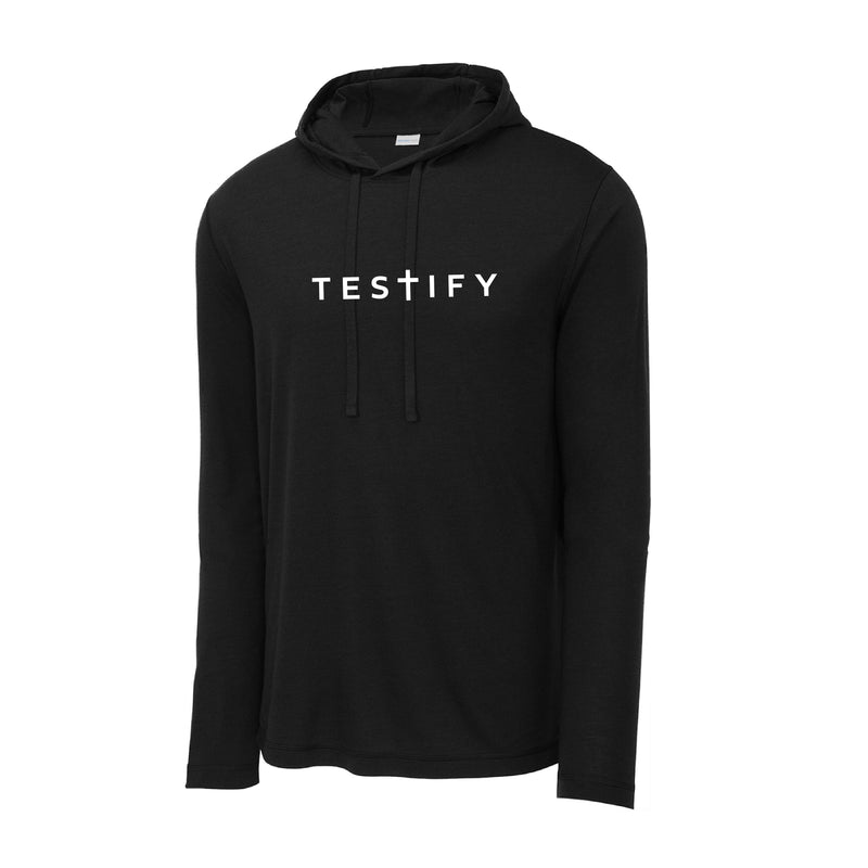 The Testify | Black Long Sleeve Performance Hoodie