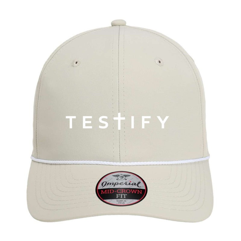 The Testify 3D Puff | Embroidered Putty/White Imperial Cap