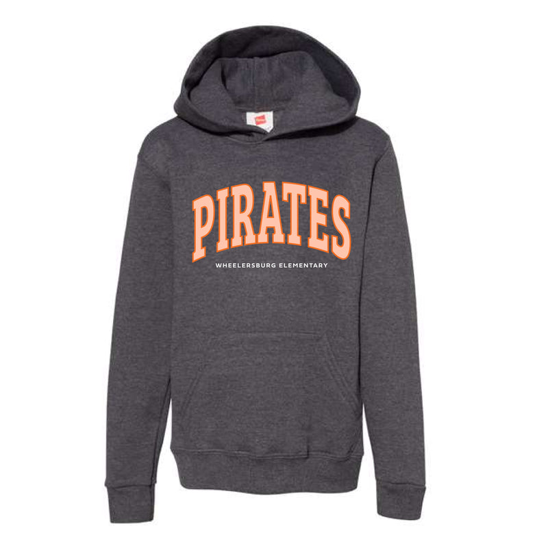 The Pirates Arch | Charcoal Heather Youth Hooded Sweatshirt