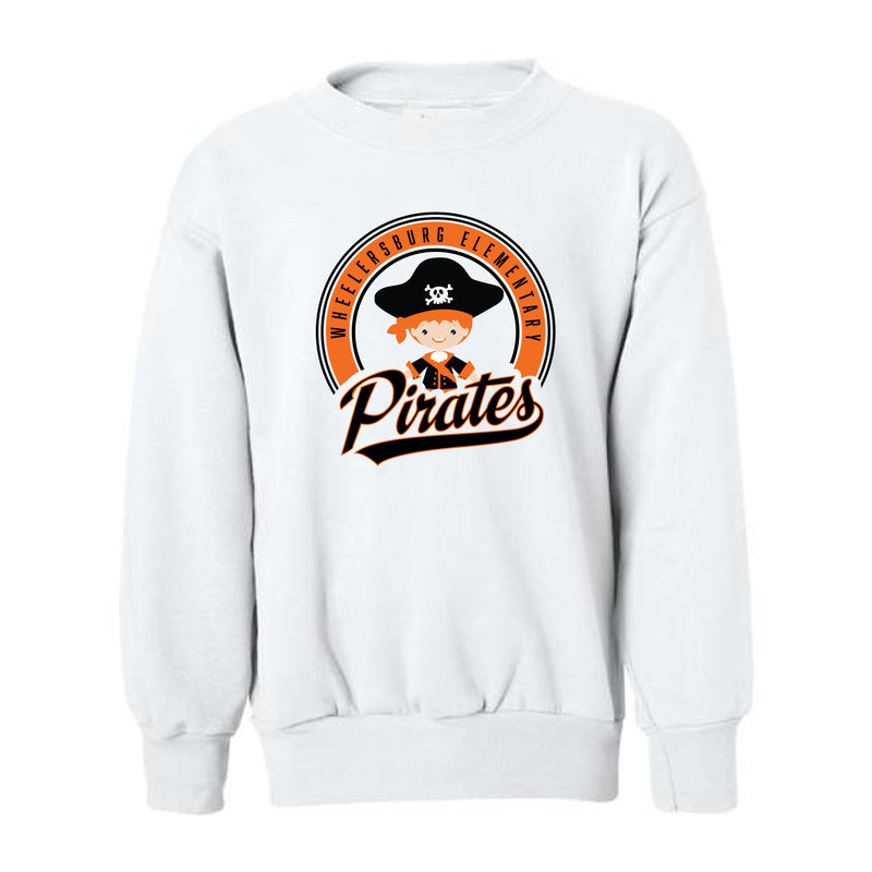 The Pirates Script | White Youth Crewneck Sweatshirt