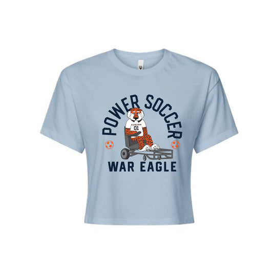 The Power Soccer | Adult Stonewash Denim Crop Top