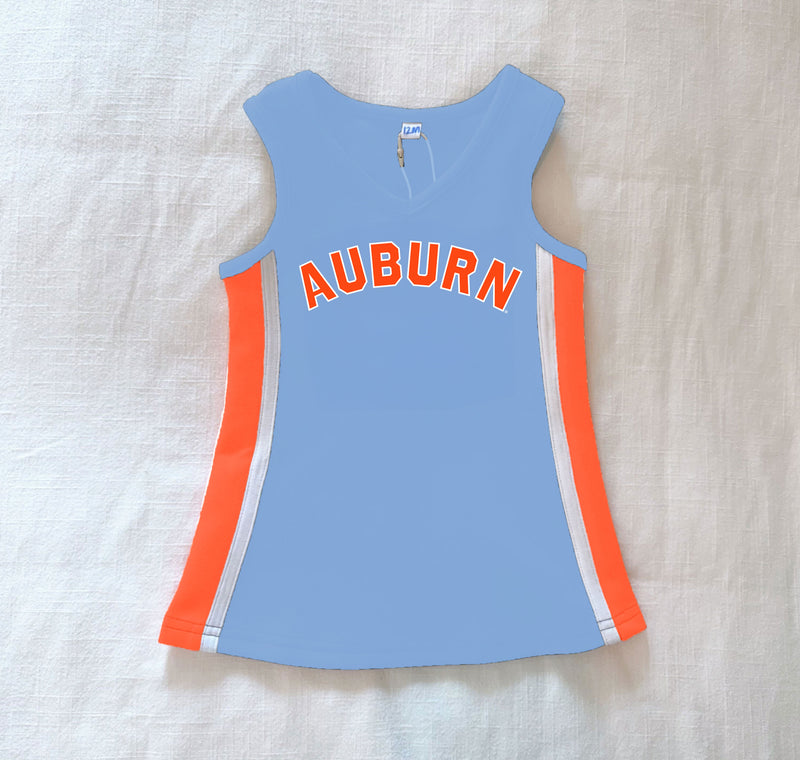 The Auburn University | Baseball Light Blue Power Stripe V-Neck Cheer Dress