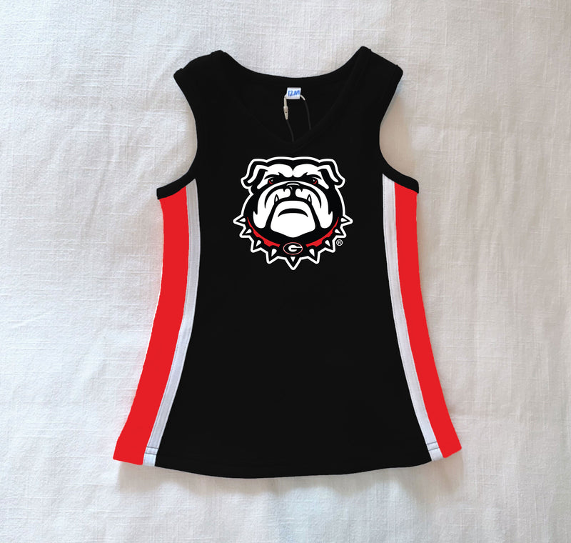 The University of Georgia | Black Power Stripe V-Neck Cheer Dress