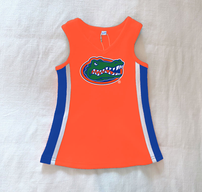 The University of Florida | Orange Power Stripe V-Neck Cheer Dress