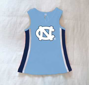 The UNC | Carolina Blue Power Stripe V-Neck Cheer Dress