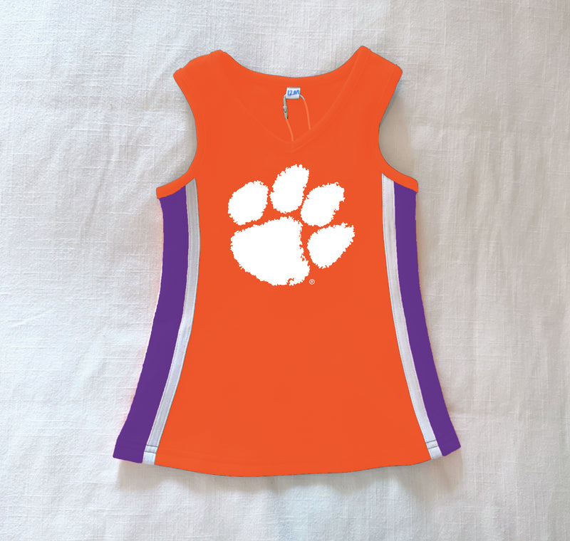 The Clemson University | Orange Power Stripe V-Neck Cheer Dress