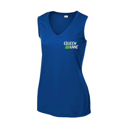 The Queen Anne Logo | True Royal Performance Sleeveless V Neck Tee