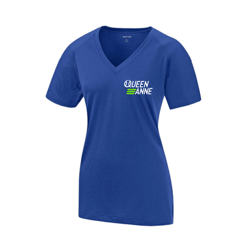 The Queen Anne Logo | True Royal Performance V Neck Tee