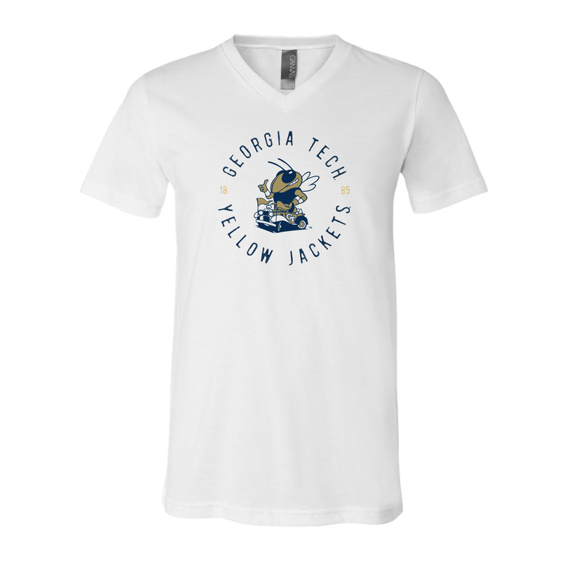 The Ramblin Buzz Est | White V-Neck Tee