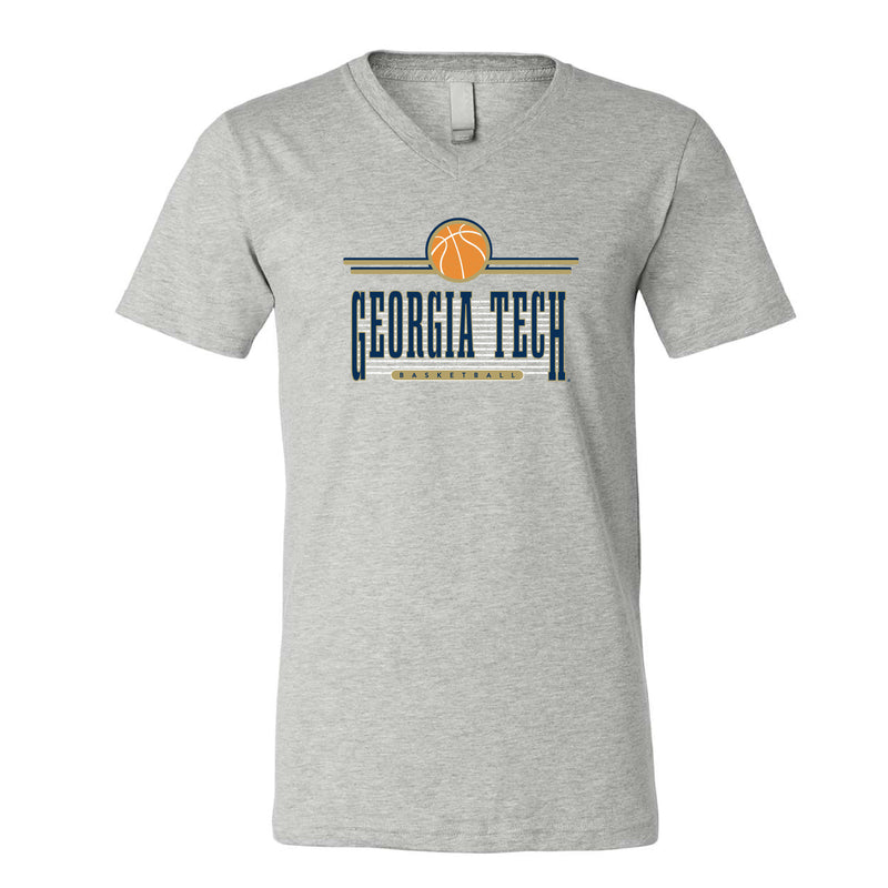 The Retro Georgia Tech Basketball | Athletic Heather V-Neck Tee