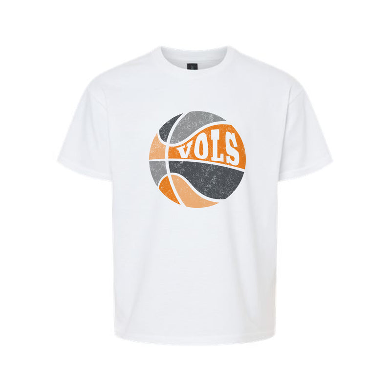 The Retro Vols Basketball | Youth White Tee