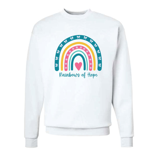 The Rainbow of Hope | White Crewneck Sweatshirt