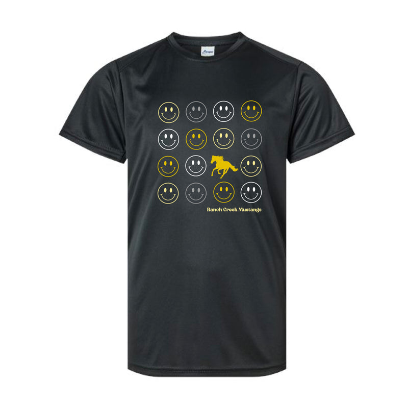 The Ranch Creek Smilies | Black Youth Performance Tee