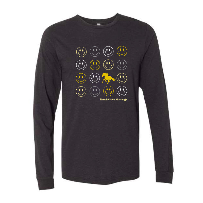 The Ranch Creek Smilies | Black Heather Long Sleeve Tee