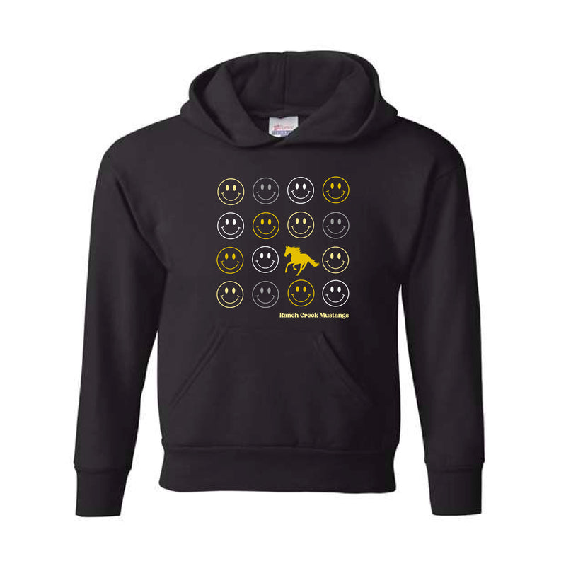 The Ranch Creek Smilies | Black Youth Hooded Sweatshirt