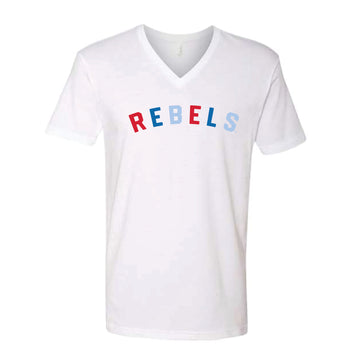The Rebels Arch Multi  | Adult White V-Neck Tee