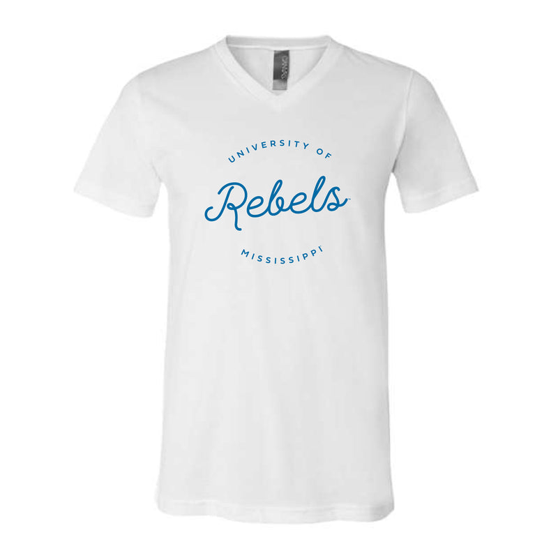 The Script Rebels  | White V-Neck Tee