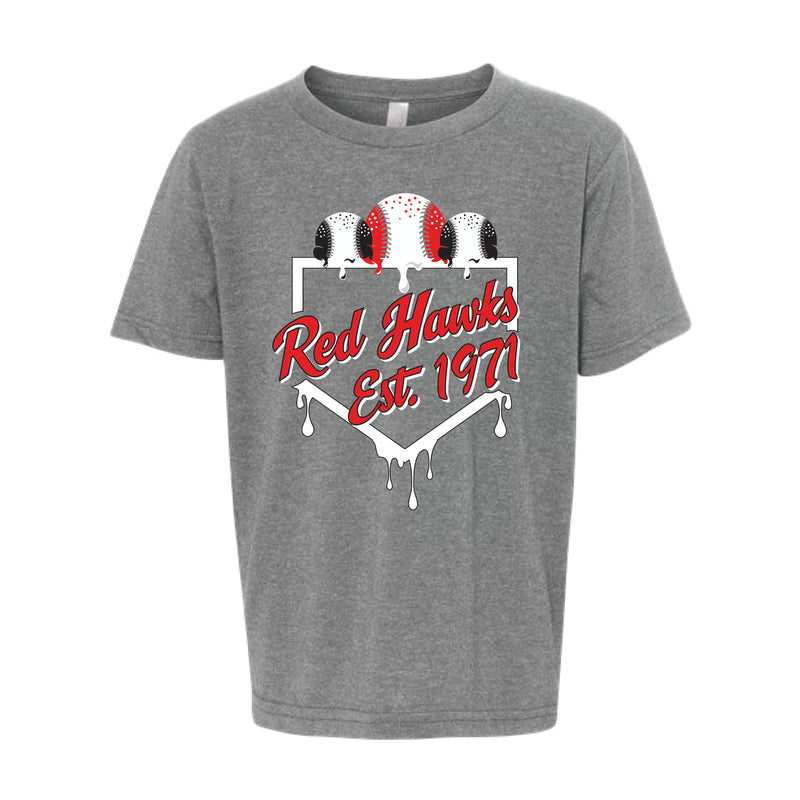The Red Hawks Baseball | Youth Dark Heather Grey Tee