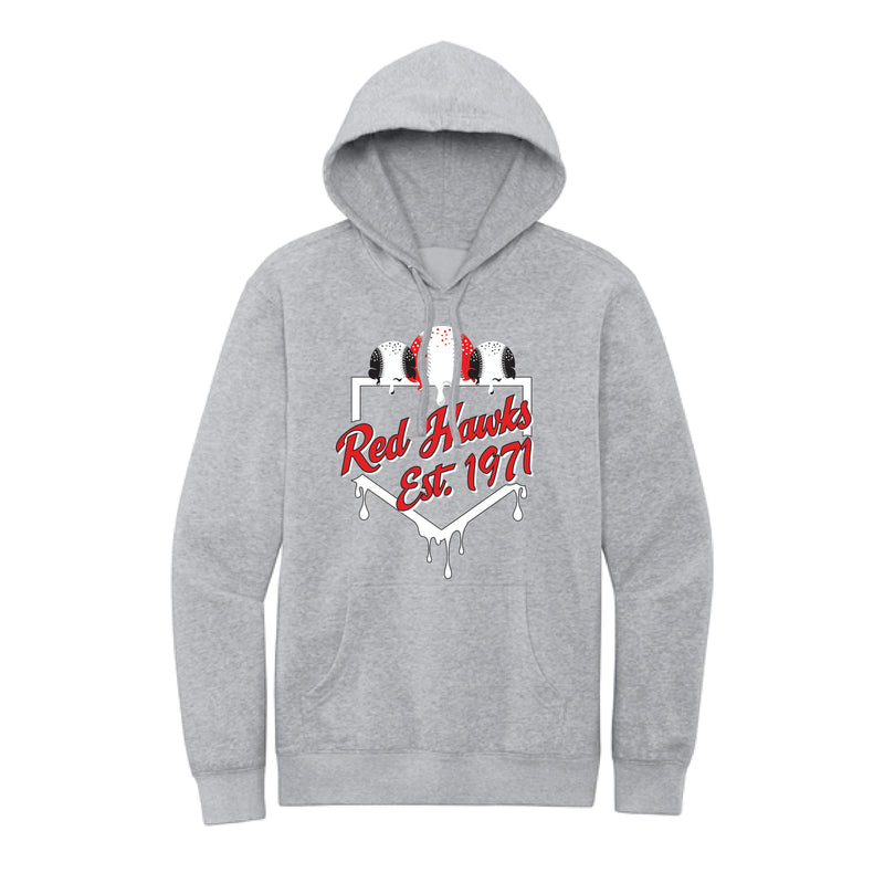 The Red Hawks Baseball | Adult Light Heather Grey Hoodie